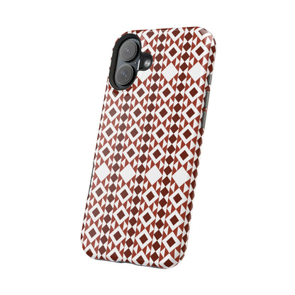 Red and White geometric Design Iphone Magnetic Tough Case