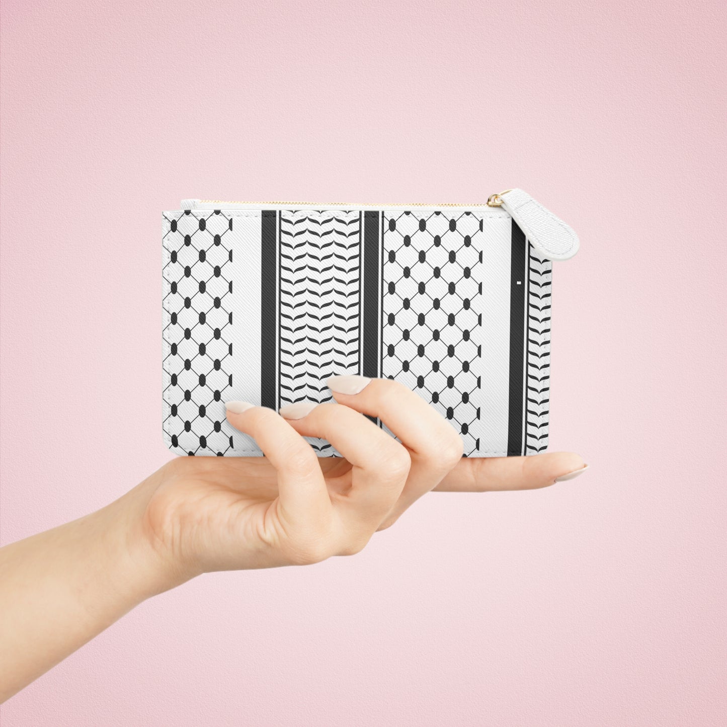 Black and White Kufie Mini Clutch Bag