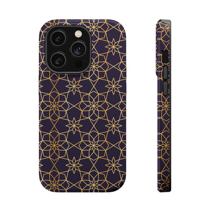 Gold and Purple Geometric Design Iphone Magnetic Tough Case