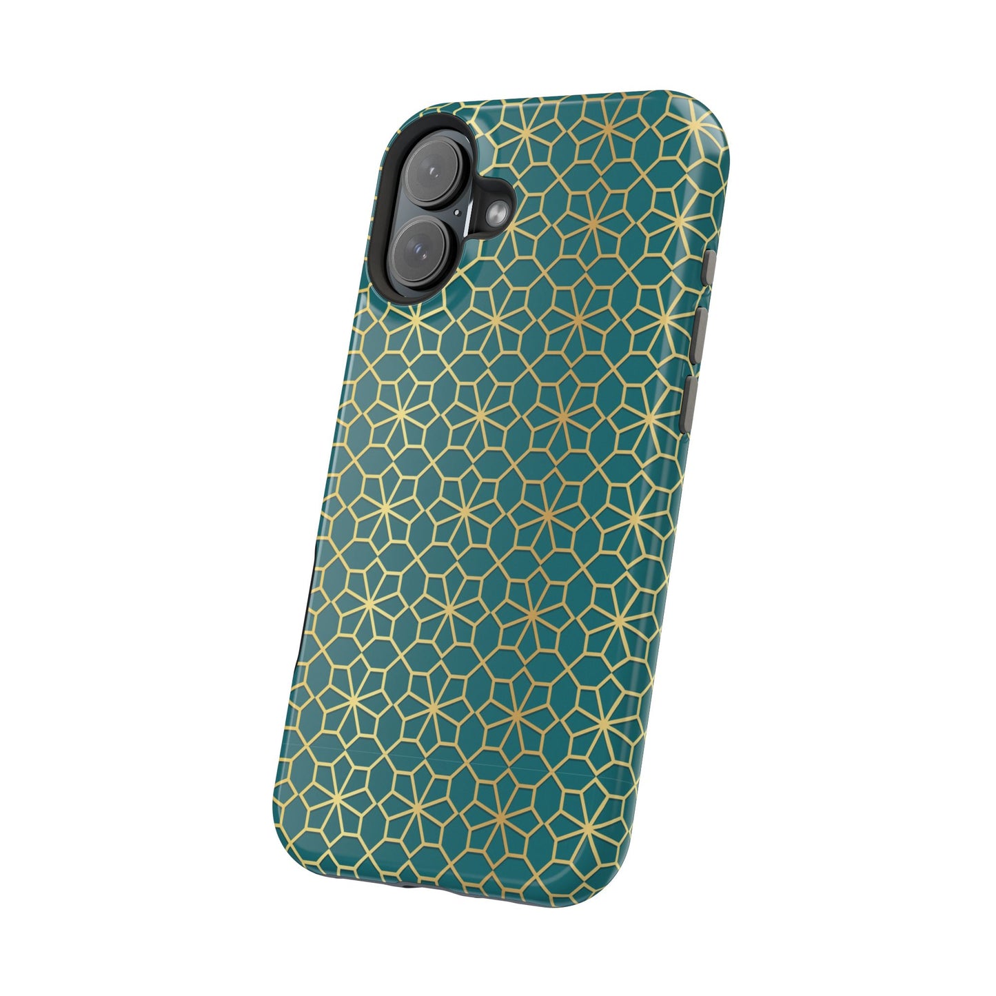 Gold and Green Flower Design - Iphone Magnetic Tough Case