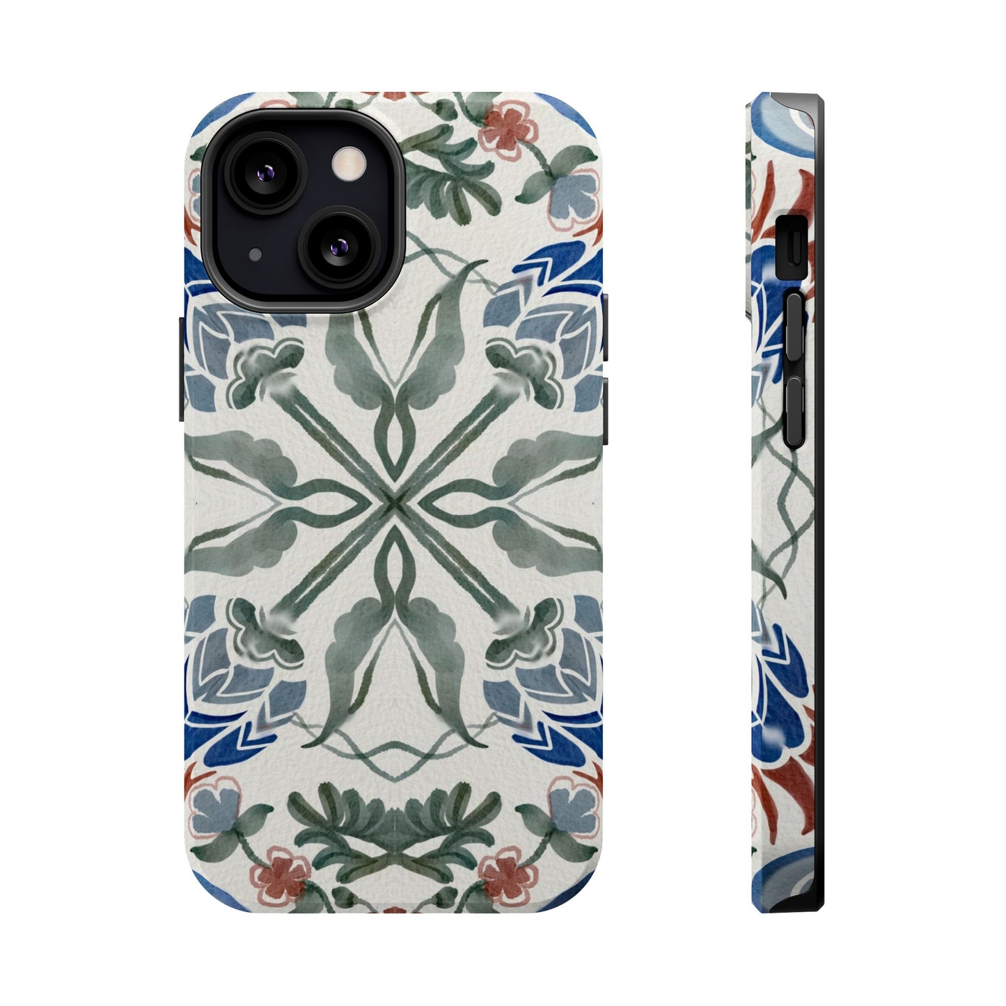 Blue flowers Iphone Magnetic Tough Cases