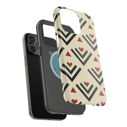 Red Black Green Geometric Design Iphone Magnetic Tough Case