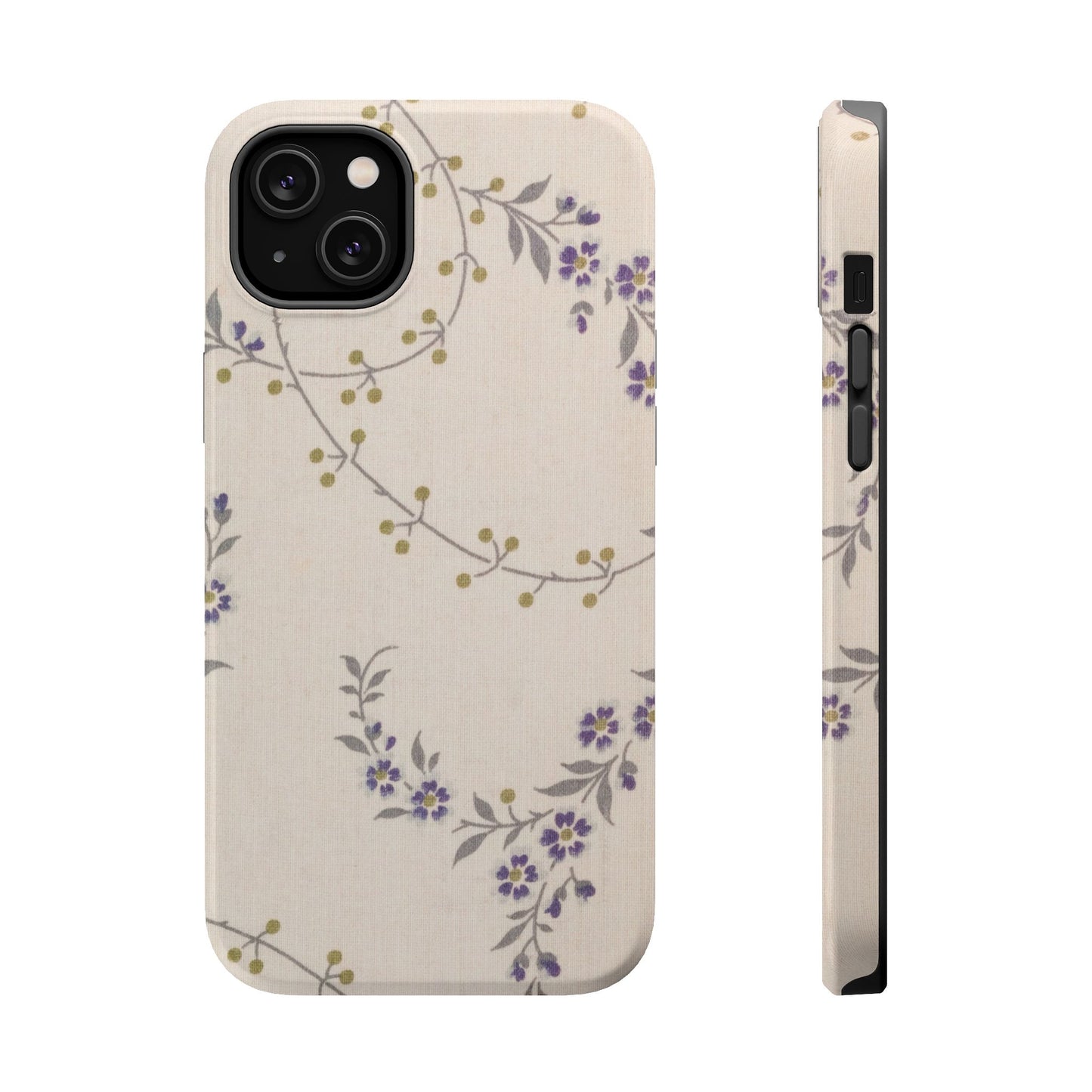 Purple Floral Design - Iphone Magnetic Tough Case