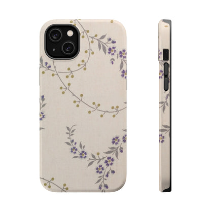 Purple Floral Design - Iphone Magnetic Tough Case