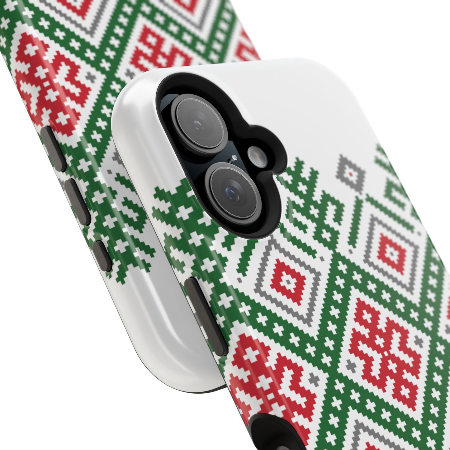 Red white Green and Black  Geometric Design Iphone Magnetic Tough Case