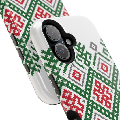 Red white Green and Black  Geometric Design Iphone Magnetic Tough Case