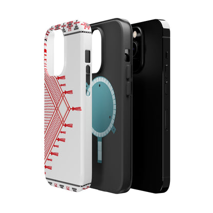 Red and White Hattah Design Iphone Magnetic Tough Case