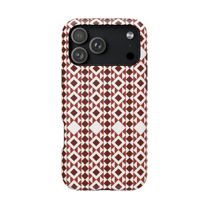 Red and White geometric Design Iphone Magnetic Tough Case