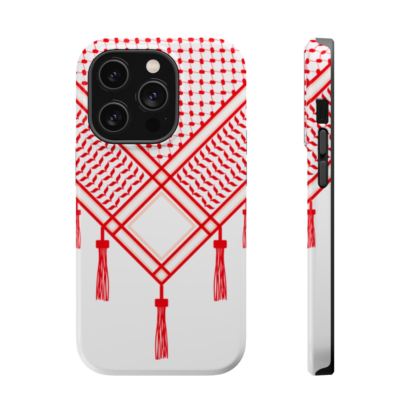 Red and White Shmagh Design Iphone Magnetic Tough Case