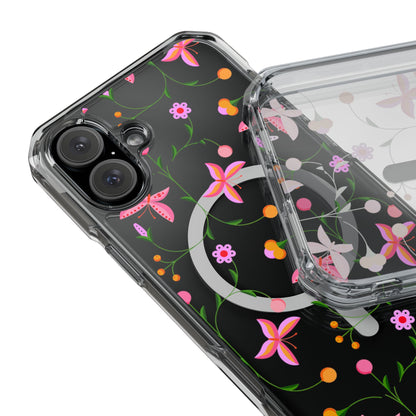 Pink Floral Garden  MagSafe Clear Phone Case