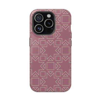 Pink Star ⭐️ Geometric Design - Iphone Magnetic Tough Case