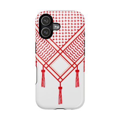 Red and White Shmagh Design Iphone Magnetic Tough Case