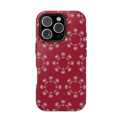 Palm Trees and coffee cups Geometric circle  Design - Iphone Magnetic Tough Case