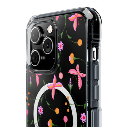 Pink Floral Garden  MagSafe Clear Phone Case