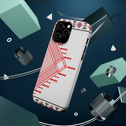 Red and White Hattah Design Iphone Magnetic Tough Case