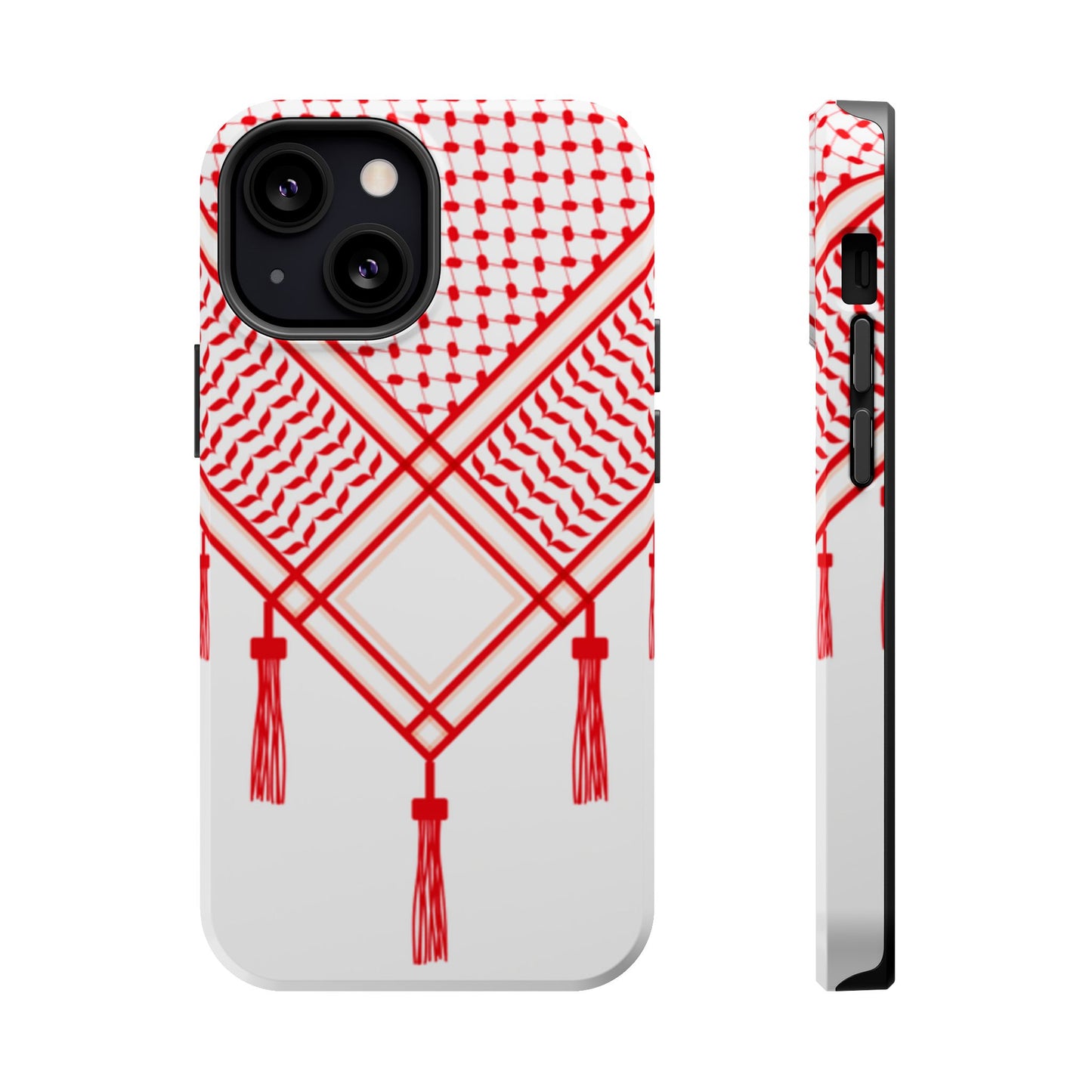 Red and White Shmagh Design Iphone Magnetic Tough Case