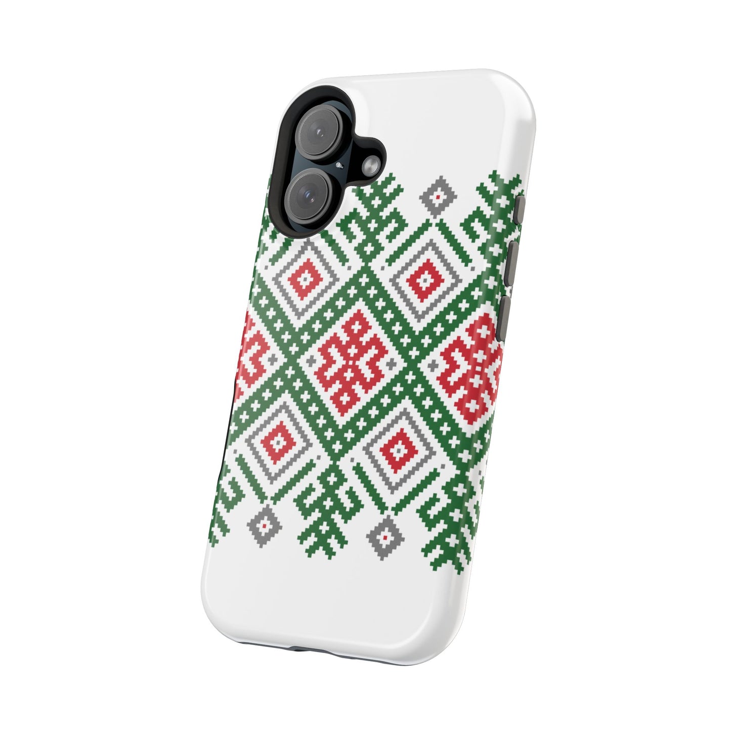 Red white Green and Black  Geometric Design Iphone Magnetic Tough Case