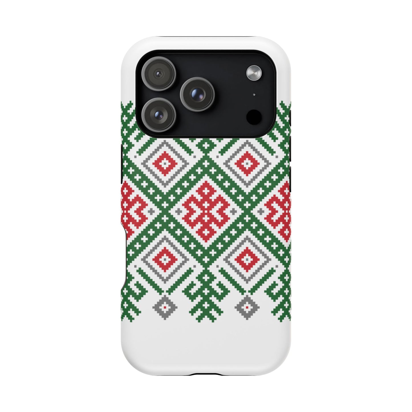 Red white Green and Black  Geometric Design Iphone Magnetic Tough Case