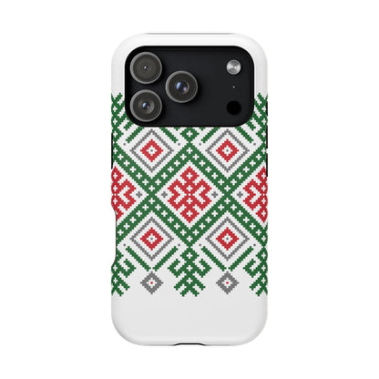 Red white Green and Black  Geometric Design Iphone Magnetic Tough Case