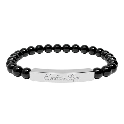 “Endless Love 💕 ” Engraved Natural Stone Bracelet - Meaningful Gift for Mindfulness and Style