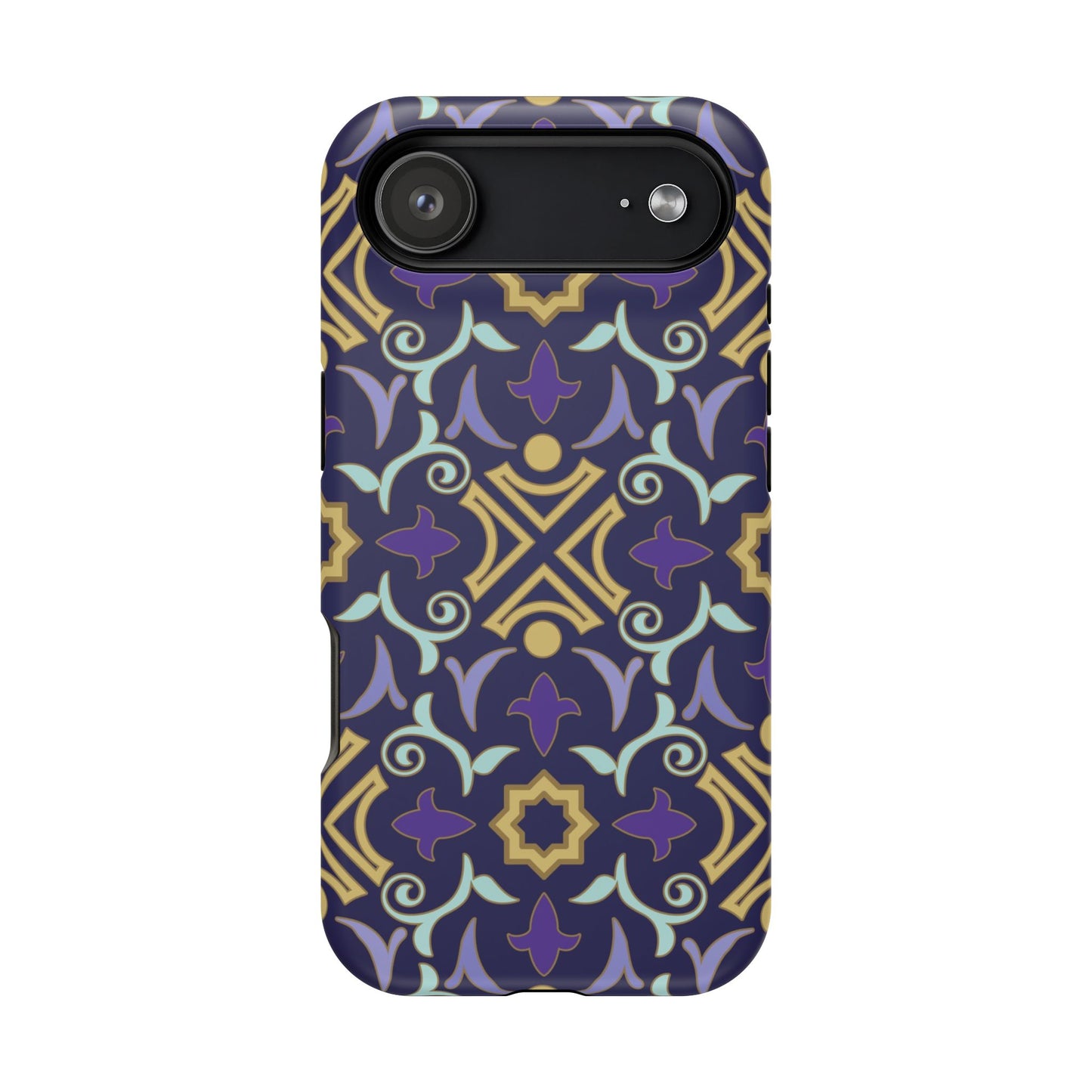 Geometric Purple and Gold Design Iphone Magnetic Tough Case
