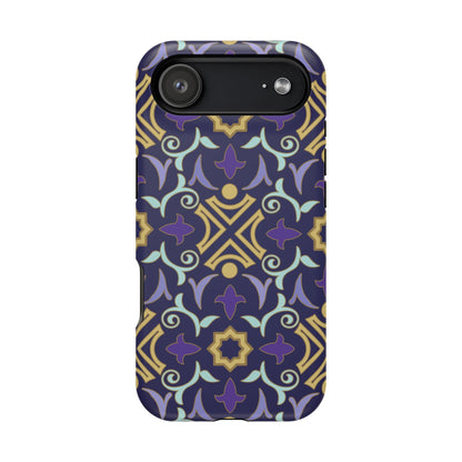 Geometric Purple and Gold Design Iphone Magnetic Tough Case