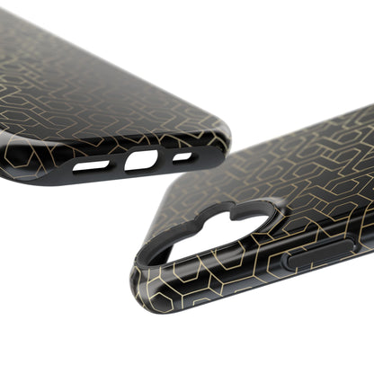 Black and Gold ⭐️ Geometric Design Iphone Magnetic Tough Case