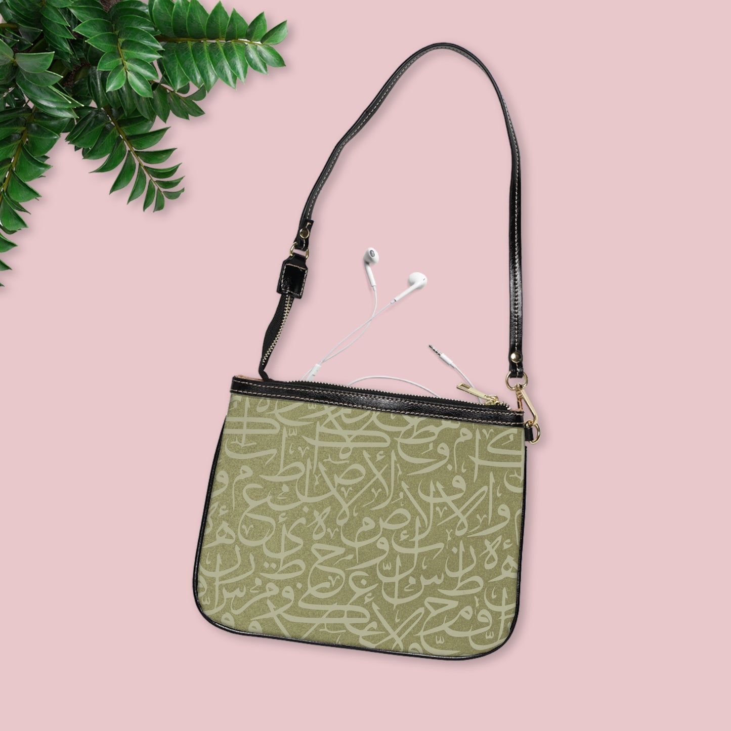 Arabic Calligraphy Letters  Shoulder Bag — Small Leather Crossbody Purse