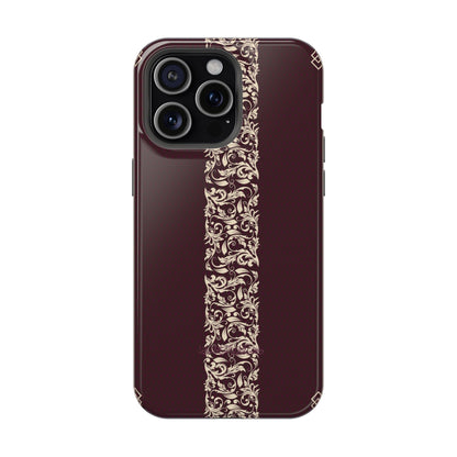 Red Dark and Beige geometric Design Iphone Magnetic Tough Case