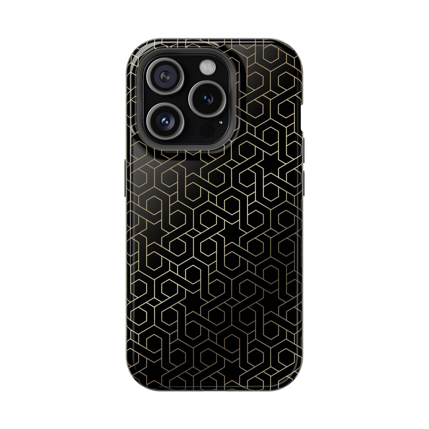 Black and Gold ⭐️ Geometric Design Iphone Magnetic Tough Case