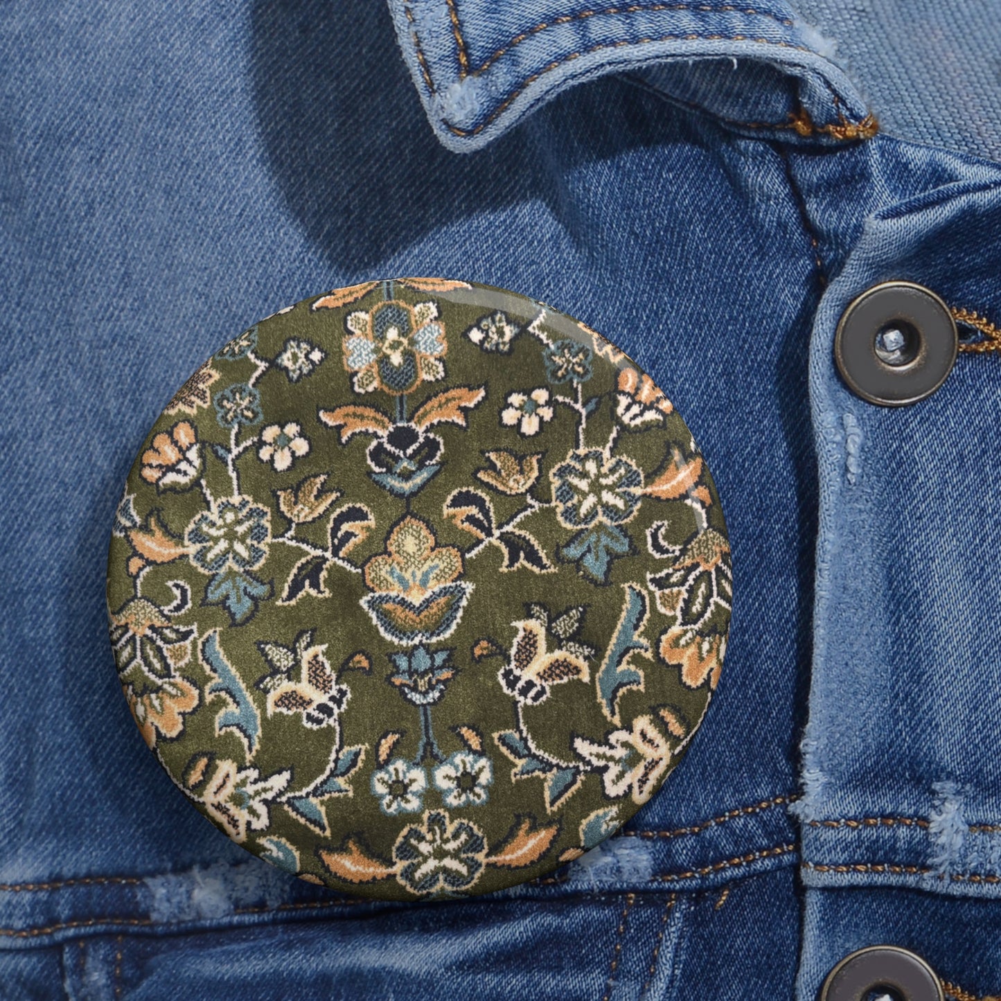Rawdah Patterned Pin Buttons - Stylish, Unique Badges for Every Occasion