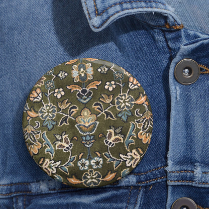 Rawdah Patterned Pin Buttons - Stylish, Unique Badges for Every Occasion