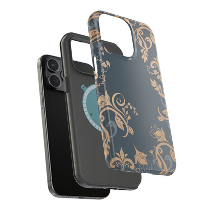 Gold flowers Iphone Magnetic Tough Cases
