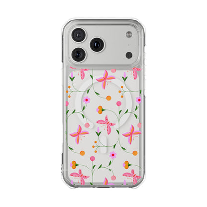 Pink Floral Garden  MagSafe Clear Phone Case
