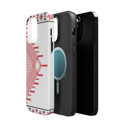 Red and White Hattah Design Iphone Magnetic Tough Case