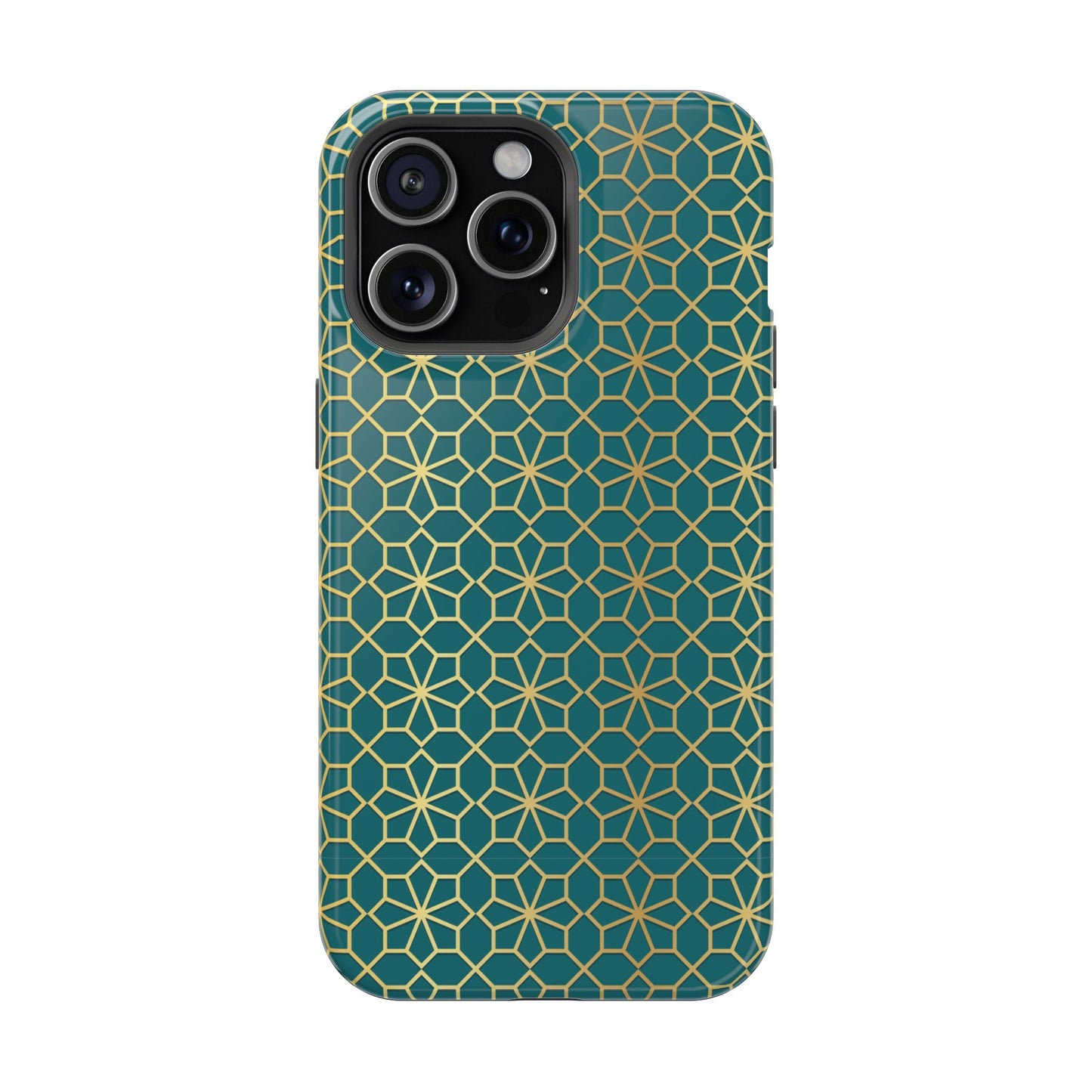 Gold and Green Flower Design - Iphone Magnetic Tough Case