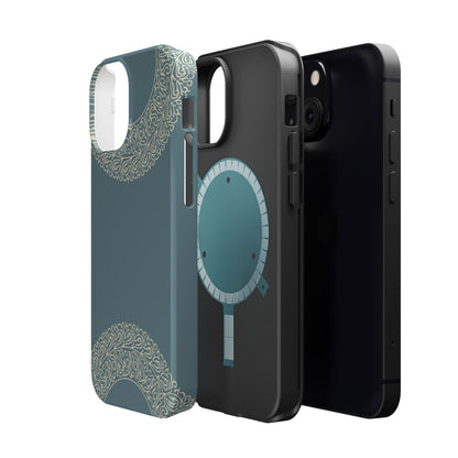 Beige geometric circle  Design - Iphone Magnetic Tough Case
