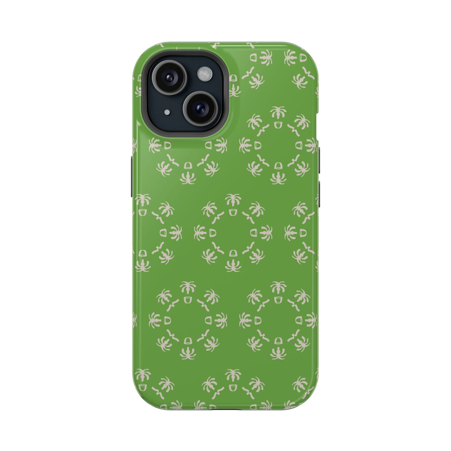 Palm Trees and coffee cups Geometric circle  Design - Iphone Magnetic Tough Case
