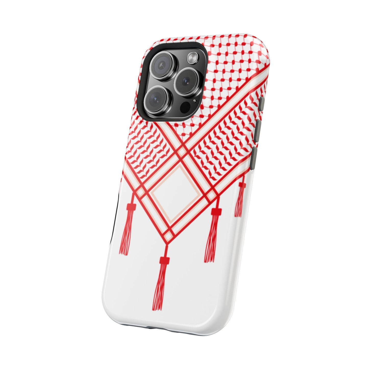 Red and White Shmagh Design Iphone Magnetic Tough Case