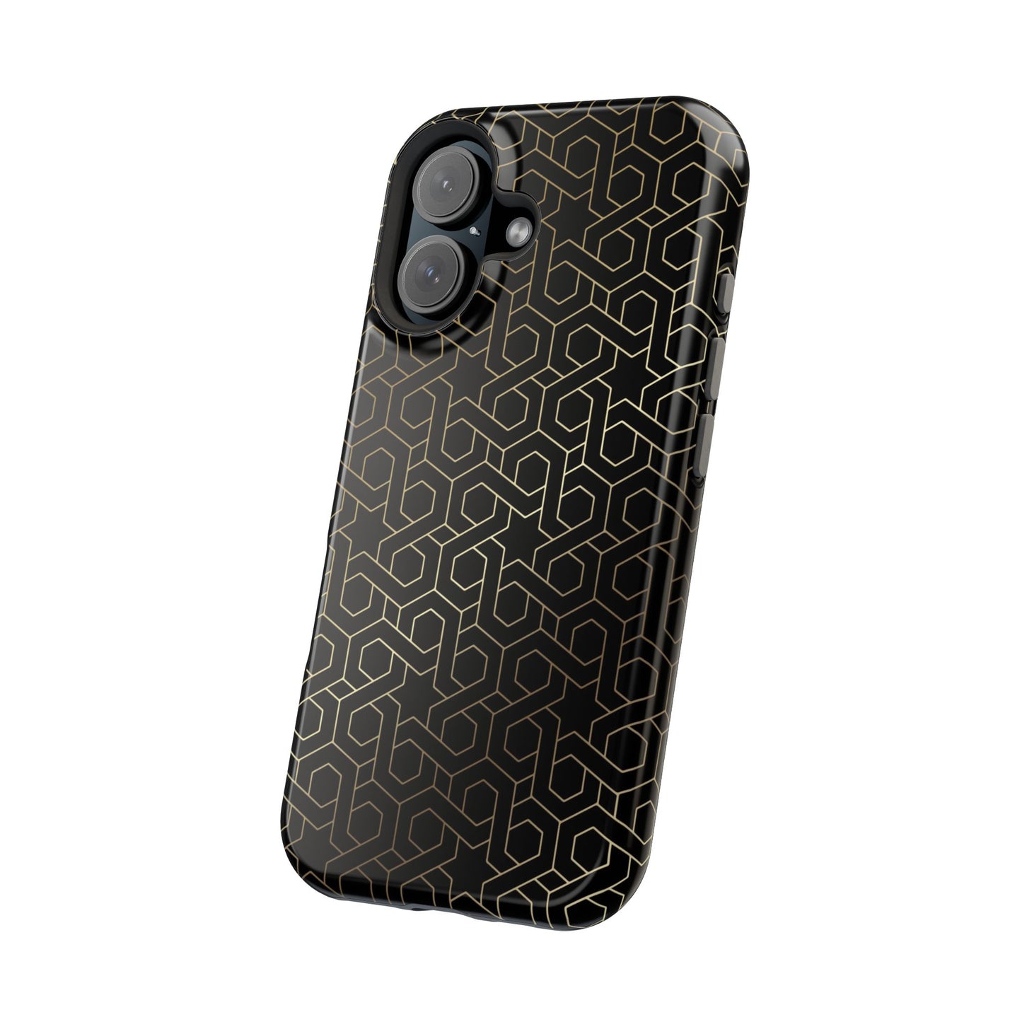 Black and Gold ⭐️ Geometric Design Iphone Magnetic Tough Case