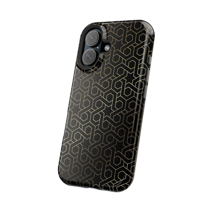 Black and Gold ⭐️ Geometric Design Iphone Magnetic Tough Case
