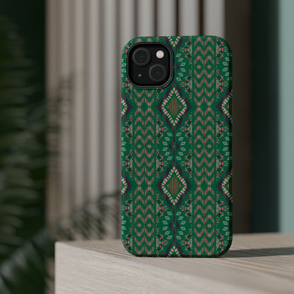 Emerald Green  Geometric Design Iphone Magnetic Tough Case