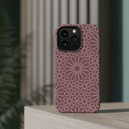 Pink Flower 🌸 Geometric Design Iphone Magnetic Tough Case