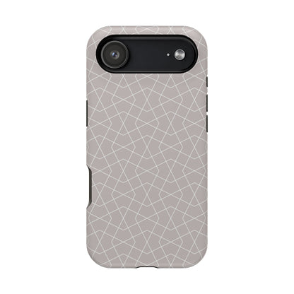Beige and white geometric  Design - Iphone Magnetic Tough Case