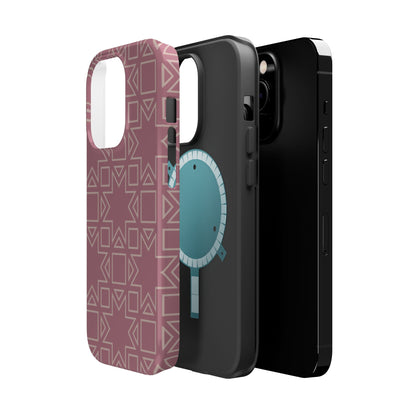 Pink Star ⭐️ Geometric Design - Iphone Magnetic Tough Case