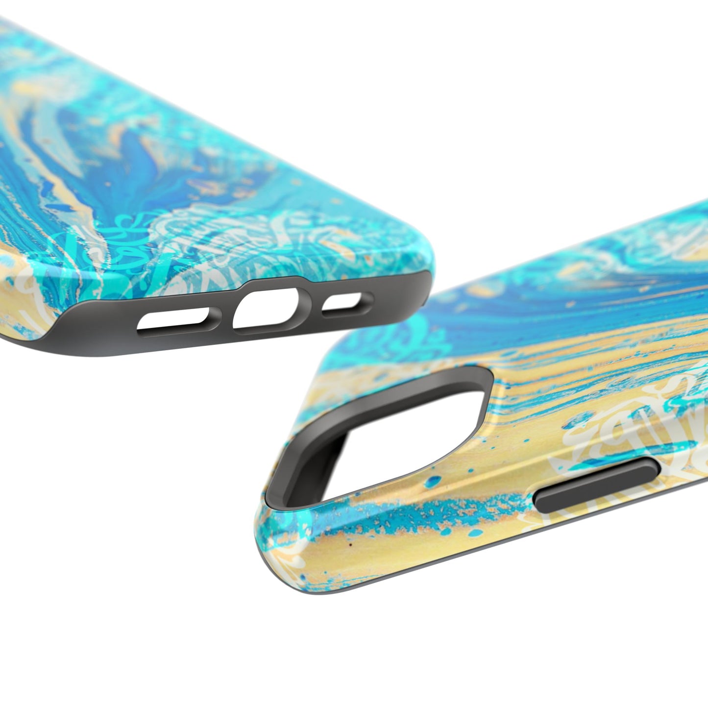 Arabic splash of Blue- Iphone Magnetic Tough Case