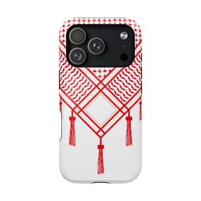 Red and White Shmagh Design Iphone Magnetic Tough Case