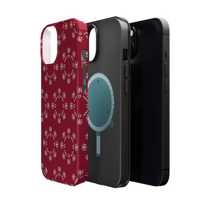 Palm Trees and coffee cups Geometric circle  Design - Iphone Magnetic Tough Case