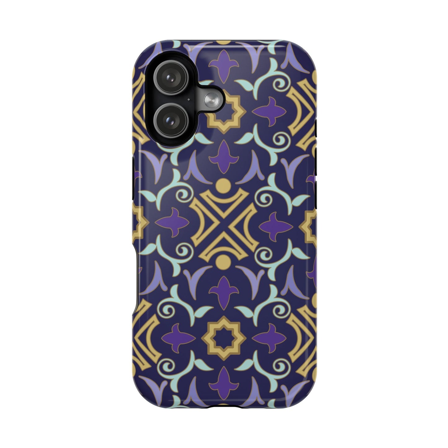 Geometric Purple and Gold Design Iphone Magnetic Tough Case