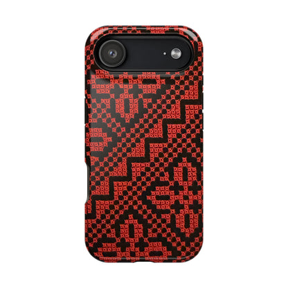 Red and Black Tatreez Design - Iphone Magnetic Tough Case